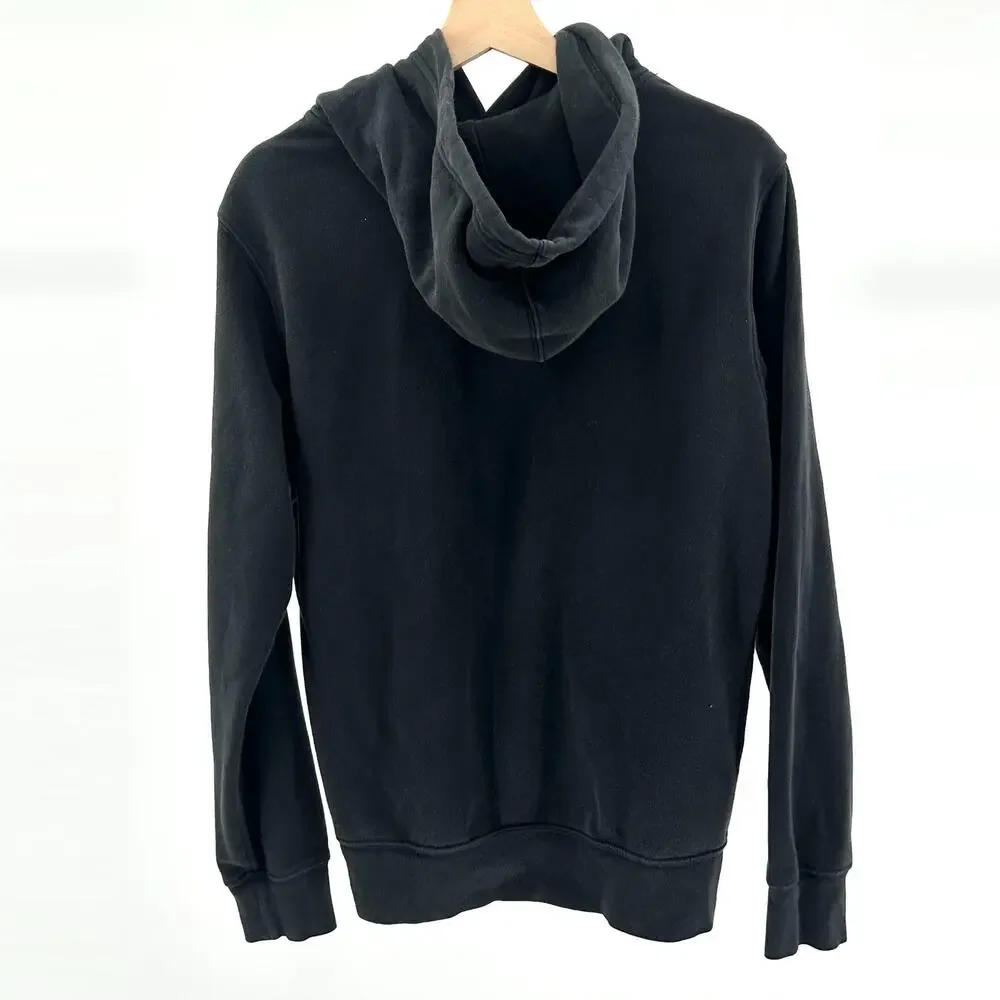 The North Face Black Orange Graphic Cotton Blend Pullover Hoodie